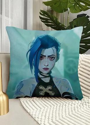 Подушка декоративна з принтом jinx arcane – стильний декор для дому, подарунок фанатам league of legends