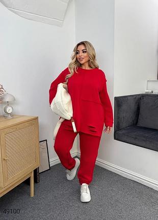 Теплий костюм на флісі великого розміру