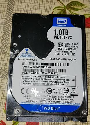 Жорсткий диск wd scorpio blue wd10jpvx 1tb