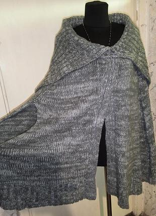 Теплий великої в'язки бохо кейп-накидка-кардиган батал-оверсайз ellos