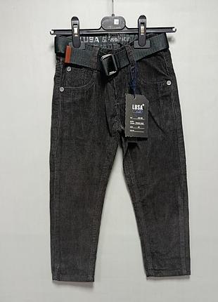 Брюки детские вельветовые серые ad96