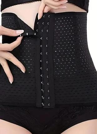 Широкий женский корсет черного цвета для коррекции фигуры