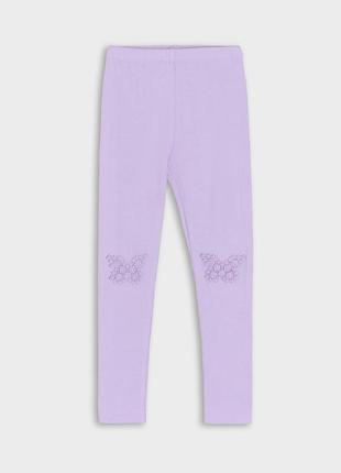 Тоненькі бузкові лосини для дівчинки sinsay 134 легінси з метеликами на колінах