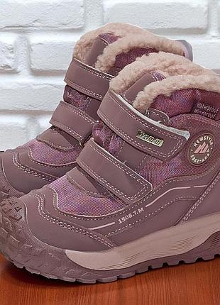 Зимние сапожки ботинки хайтопы для девочки овчина, на липучке 11760с режевые том м