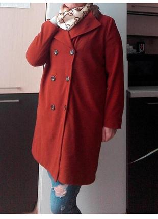 Теракотове вільне пальто