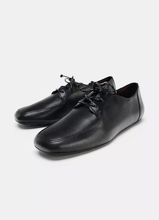 Кожаные туфли на низком ходу со шнурками