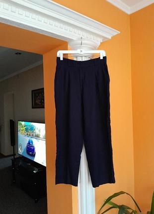 Брюки укороченные лен брендовые