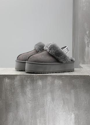 Ugg шльопанці хутряні сіра замша.