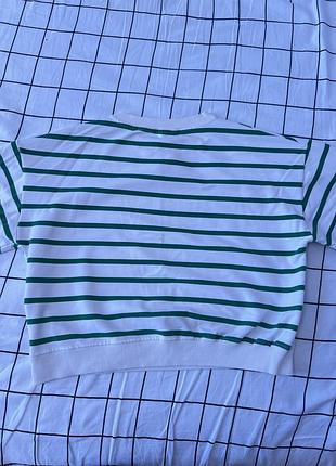 Светр, білий у зелену смужку, для дівчат 11-12р.