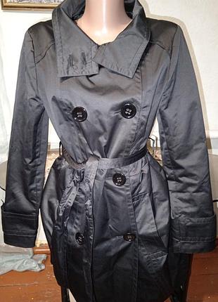 Плащ під пояс, з комірцем