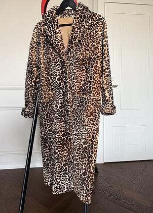 Шуба з леопардовим принтом, цигейка. турція