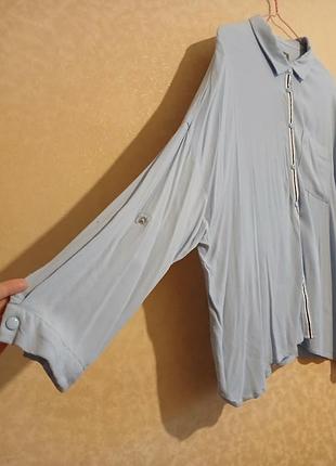 Рубашка натуральная женская цвета неба на кнопках