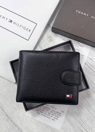 Шкіряне портмоне на кнопці tommy hilfiger
