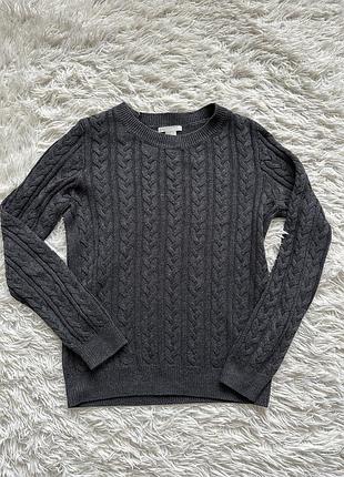 Сірий жіночий светр h&m з бавовни