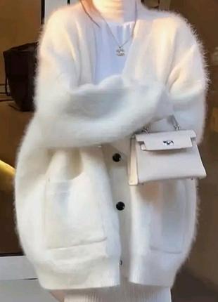 Белый женский куртка-кардиган