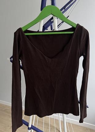 Лонгслів zara коричневий