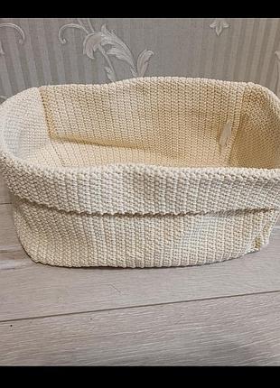 Великий в'язаний кошик / органайзер