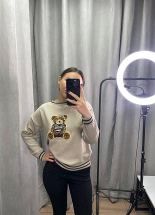 Свитер с принтом мишка joie clair