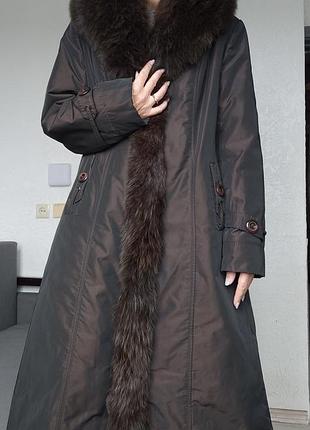 Натуральне довге пальто -пуховик ( демі-зима), песець, кролик 🔥🔥🔥