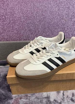 Чоловічі кеди низькі adidas samba 43 1/3 uk 9 на шнурівці білі