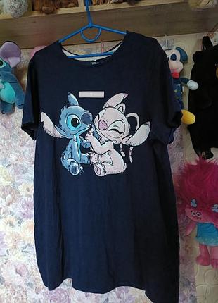 Стич футболка туника дисней stitch и ангел