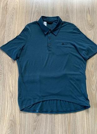Мужская спортивная поло вело футболка меринос с карманами decathlon merino riverside