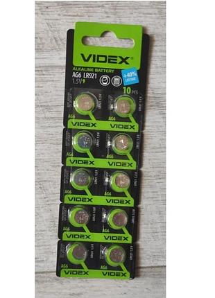 Уцінка батарейка videx alkaline ag6 lr921 1.5v блістер 10 шт.