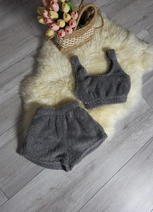 Теплая пижама, костюм для дома, комплект для дома