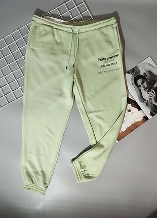 Утепленные спортивные штаны мятного цвета