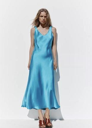 Zara сатинова ,атласна сукн l, сатинова сукня