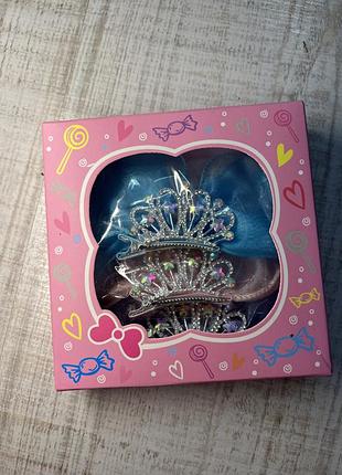 Заколки для волосся бантики з короною,3шт 👑