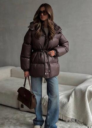 Жіночий теплий шоколадний пуфер | 018