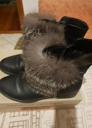 Ботинки зимние 27см кожа