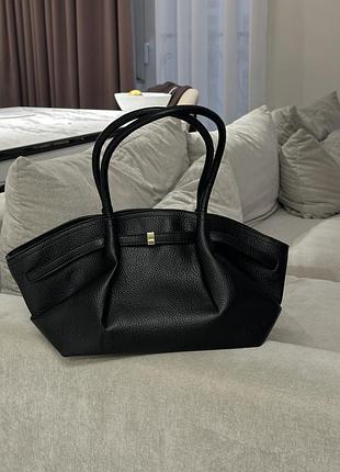 Сумка чорна під шкіру