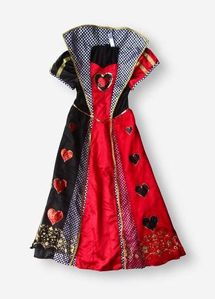 Карнавальный маскарадный костюм платье королева червей сердец алиса в стране чудес halloween хэллоуин george 11 12 лет