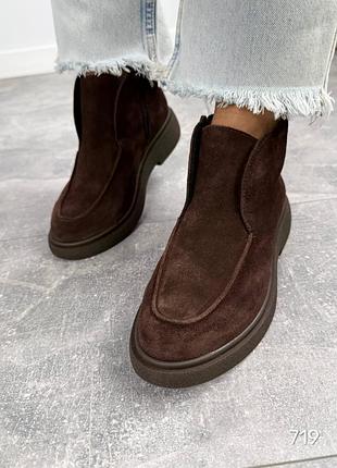 Высокие шоколадные лоферы