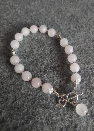 Браслет из натурального камня # розовый кварц