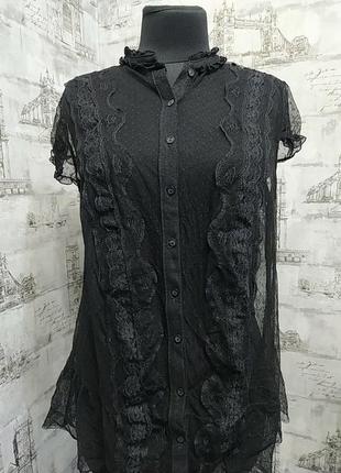Черная сетка блуза