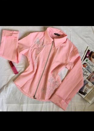 Рубашка сорочка блуза блузка розовая на молнии