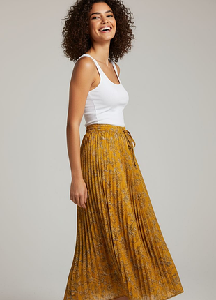 Длинная плиссированная шифоновая летняя юбка mango