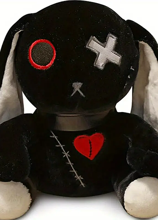 Мягкая детская плюшевая игрушка готический черный кролик