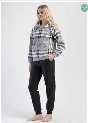 Теплий флісовий жіночій домашній костюм