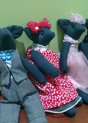 Игрушка для детей мышка текстильная ручной работы.