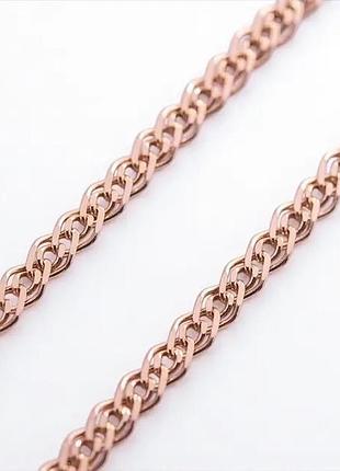 Позолочений срібний ланцюжок 45 см нонна з алмазною гранню, 925 проби жіночий, дитячий