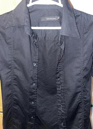 Елегантна чорна сорочка calvin klein jeans (розмір s)