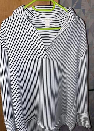 Стильна сорочка/блуза h&m в смужку (оверсайз