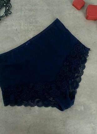 Темно-синие трусики с кружевом marks &amp; spencer