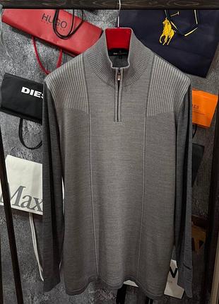 Кофта чоловіча zip 1/3 светр ted lapidus paris сірий l