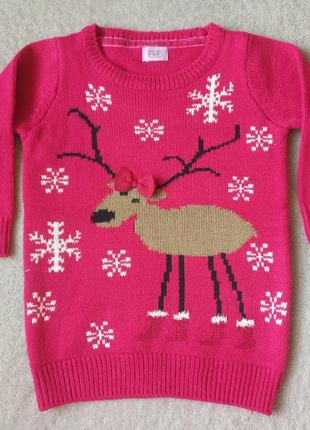 Платье свитер с оленем новогоднее f&f1 фото