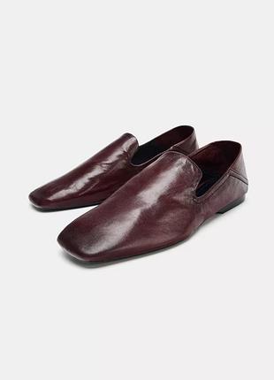 Кожаные лоферы с высоким язычком